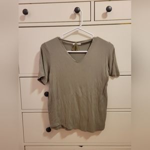 Cute green cotton shirt with choker made in korea